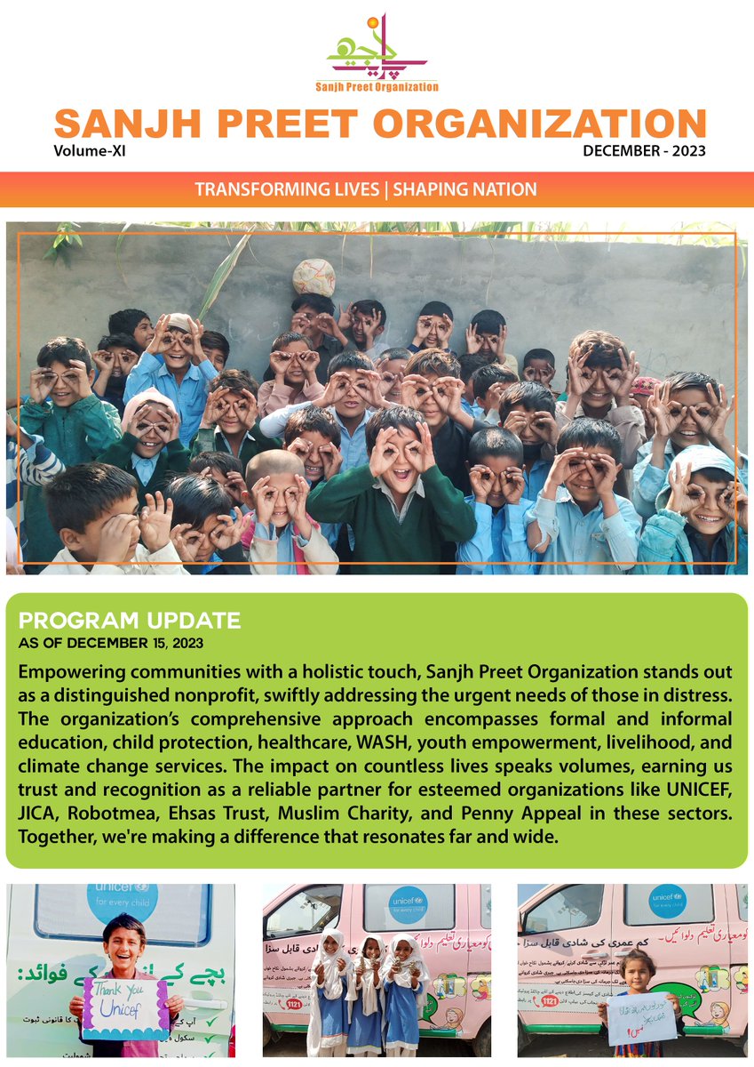 sanjhpreetorg's tweet photo. Newsletter Volume 9
January 2024
📷 "Transforming Lives; Shaping Nation"📷
Our latest monthly newsletter is here, and it's packed with inspiring case studies, program updates, and community engagements. Discover how we're making a difference together.
#sanjhpreet #newsletter https://t.co/hf4v60J0GE