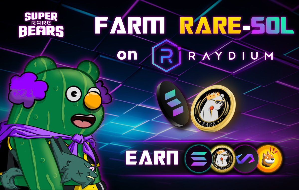 SuperRare_Bears's tweet photo. 🚀 Exciting news! The $RARE/ $SOL farm has officially launched on @RaydiumProtocol, featuring rewards in $RARE, $BONK, $wSOL, and @OneDex_X $ONE! 🤯🔥

Our @solana move got hotter 😵‍💫

Yes, you heard it right – rewards in 4️⃣four tokens! 🌐 

Simply navigate to the "Liquidity" tab on https://t.co/986r8HKMAP, 

search our token contract address
 (HmLspvjpQtQEnArUyJoBSFGS38gNJwBuxAeqSV9SZ66K), 

add equal amounts of $SOL with $RARE to create LP, locate the farm tab, and link your LP for a bountiful harvest!

🚜💰 Farm ID on @RaydiumProtocol 

9gCkjyNYGWzhu4ixCoxAPefvXQMPmpQmNo7UY8FUQMtJ

📈 Current APR is nothing short of astonishing! 😱
107.29%

And there's more – liquidity incentives and airdrops await our valued liquidity providers. Stay tuned for additional details coming your way soon!

⏳ Embrace the Onedex_x #MultiversX-#Solana Bridge for unparalleled opportunities in #DeFi, farming, and airdrops. 🌐

Let’s hear it from the #Bonk and #Solana Fam 

Make some noise 

We are new here 😵‍💫

🌈 #MultiversX #CrossChain #Farming #Airdrops #Solana 🚀