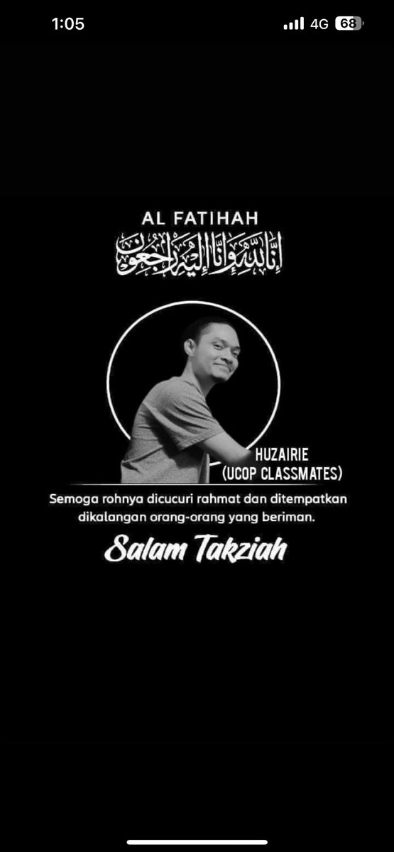 DANIEYJUNAEDY's tweet photo. aku dh hilang 4 org kawan batch mate aku dkt uitm… arini ucop 😭 https://t.co/vzC7As7tFO