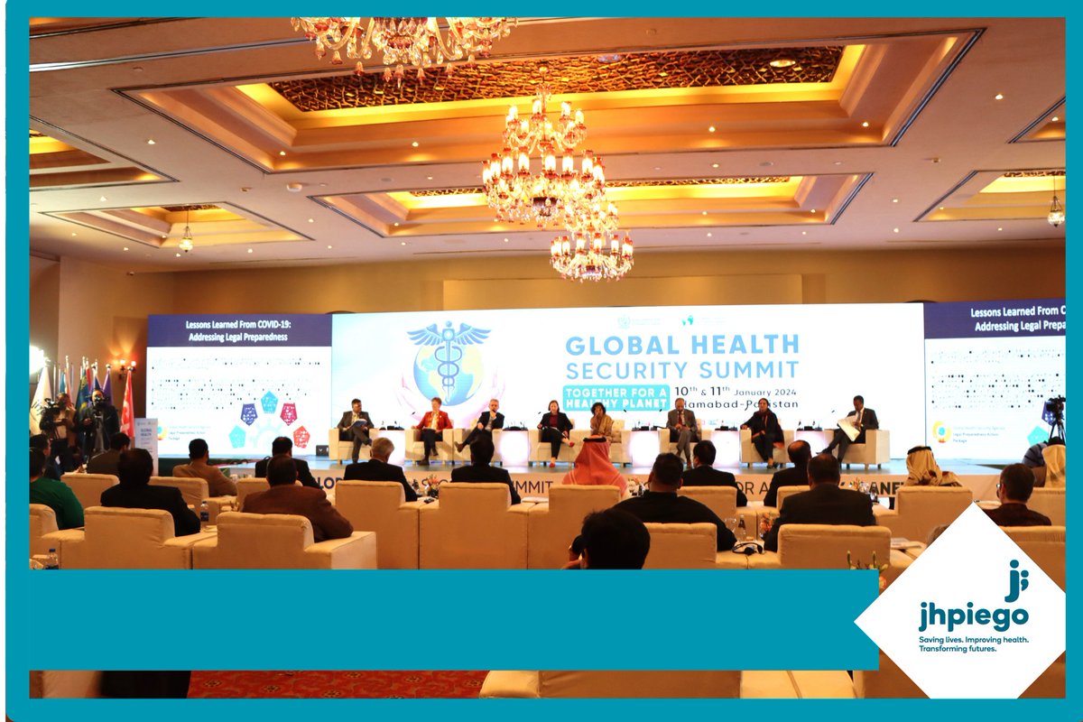JhpiegoPakistan's tweet photo. Jhpiego was proud to be part  of 1st ever Global Health Security Summit held in Pakistan. Our Programs Director Global Health Security @AleishaRozario spoke at the GHS Summit panel on the nexus b/w climate change &amp; public health threats. 
@nhsrcofficial @Jhpiego @PakGHSS https://t.co/8wu02sNucy