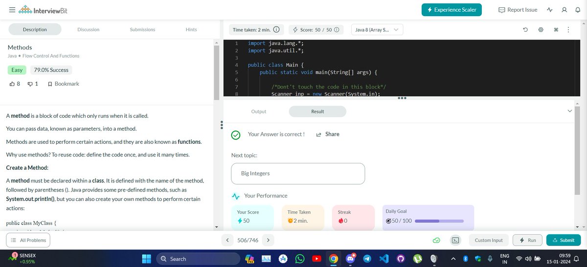 Vaibhavjain0710's tweet photo. Hello everyone!!
I have completed #Day014 of #365DaysOfCode Challenge with @scaler_official
Problem Statement: Methods(Flow Control And Functions)
Community Link: https://t.co/oZyaDJOa5x
#scalerdiscord #codewithscaler #365daysofcodescaler #365DaysofCode https://t.co/gYYs6RYan8