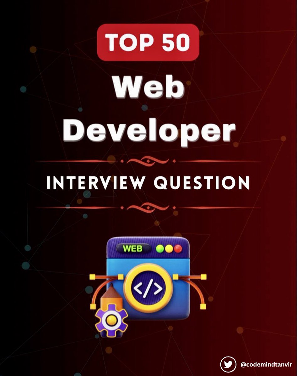 codemindtanvir's tweet photo. Top 50 Web Developer Interview Questions Get Absolutely Free 🤩🔥

Simply 👇
1 . Follow [So I Can Dm You]
2. Comment [QUE]
3. Retweet

#webdevoloper #DataScience #course #Question https://t.co/thwUWwJyv8