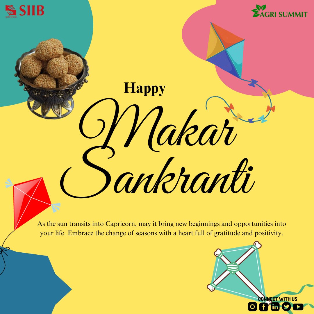 Agrisummit1's tweet photo. Let the skies be your canvas, kites your vibrant brushes swaying with the wind, like the beautiful kites above, celebrating Makar Sankranti in style from sesame sweets to high-flying feats!

#MakarSankranti  #kitefestival #SIIB #SIU #Agrisummit #lifeatsiib #symbiosis https://t.co/TqE2gQ5GHO
