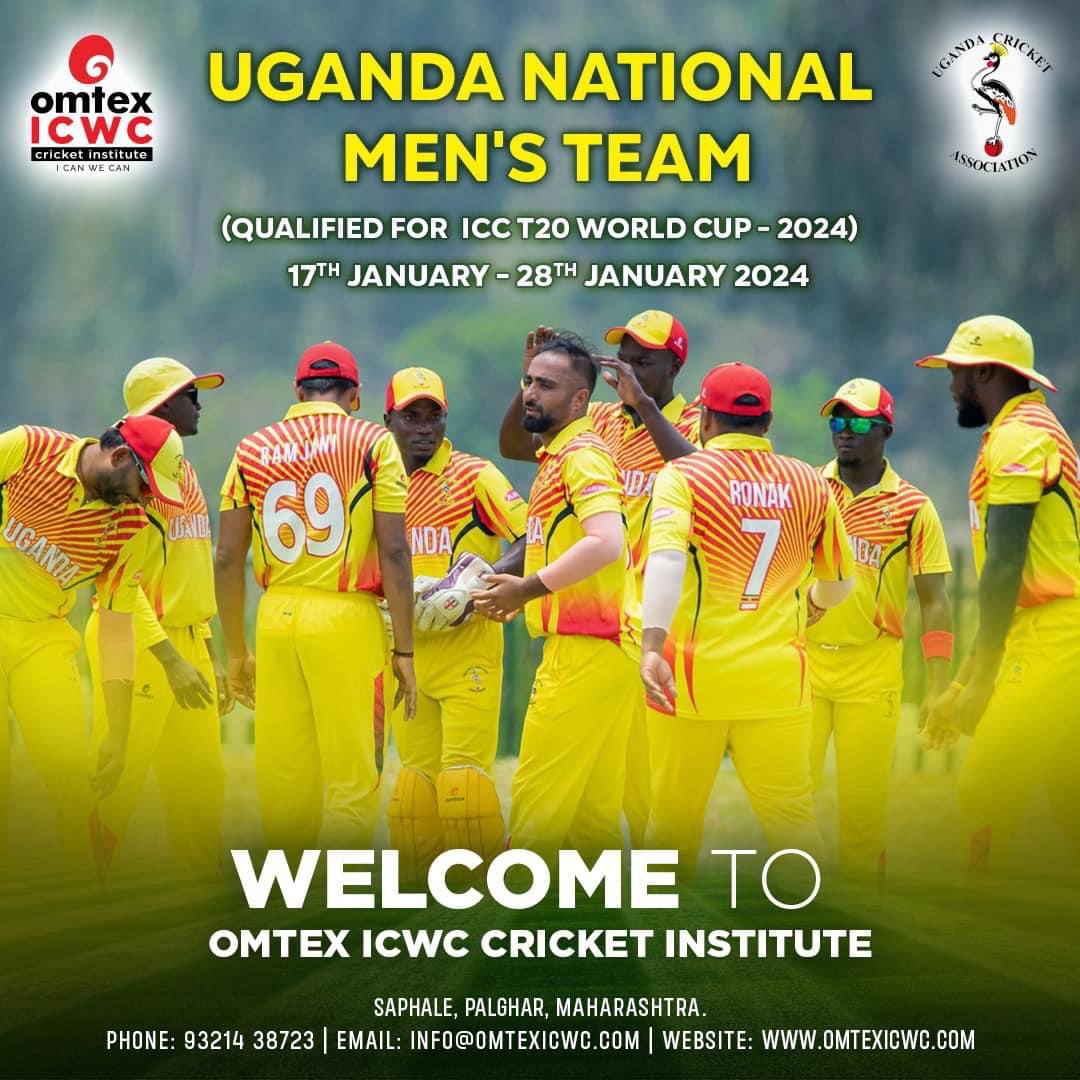 Uganda National Men’s Team tHé Champions coming omtex ICWC Cricket Institute. Sapahle Mumbai India. <a href="/CricketUganda/">Cricket Uganda</a>