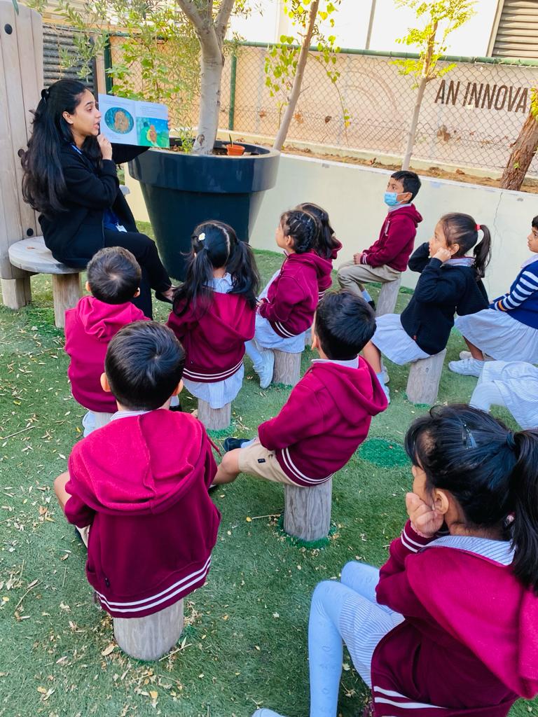 GayatriKakade16's tweet photo. Enjoyed a magical storytime in the Zen garden with the dolphins today, where the monkey's special pipe told a wonderful tale! π #StoryFun #dynamicdolphins @MichelleVerghe1 @NMSKindergarten @gemsnms_alkhail https://t.co/3DS9m9LZ6w