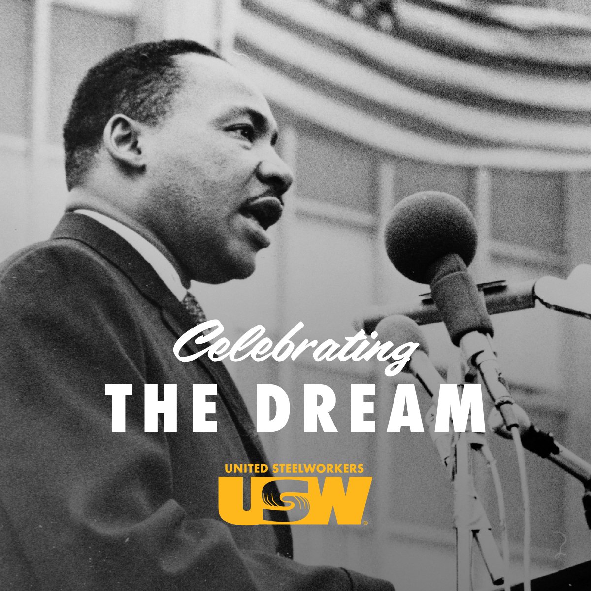 steelworkers's tweet photo. “Life’s most persistent and urgent question is: ‘What are you doing for others?’” Today we honor and celebrate Dr. Martin Luther King Jr's stand for equality and justice and his role in ensuring our rights at work. #USW #USWUnity https://t.co/f84ZdnSOfU
