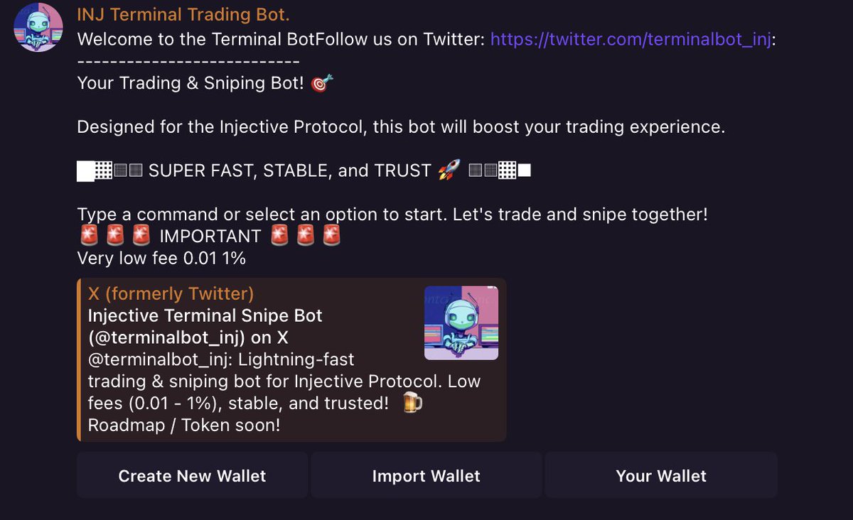Injective Terminal Snipe Bot tweet media
