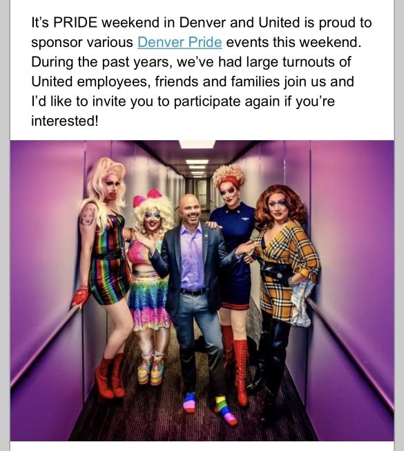 libsoftiktok's tweet photo. This is Scott Kirby, the CEO of @united. He likes to dress up in drag. United hired a drag queen to be their CEO and now United has turned their focus to incorporating drag into their business and sponsoring drag shows. https://t.co/9tqkjTfVvs