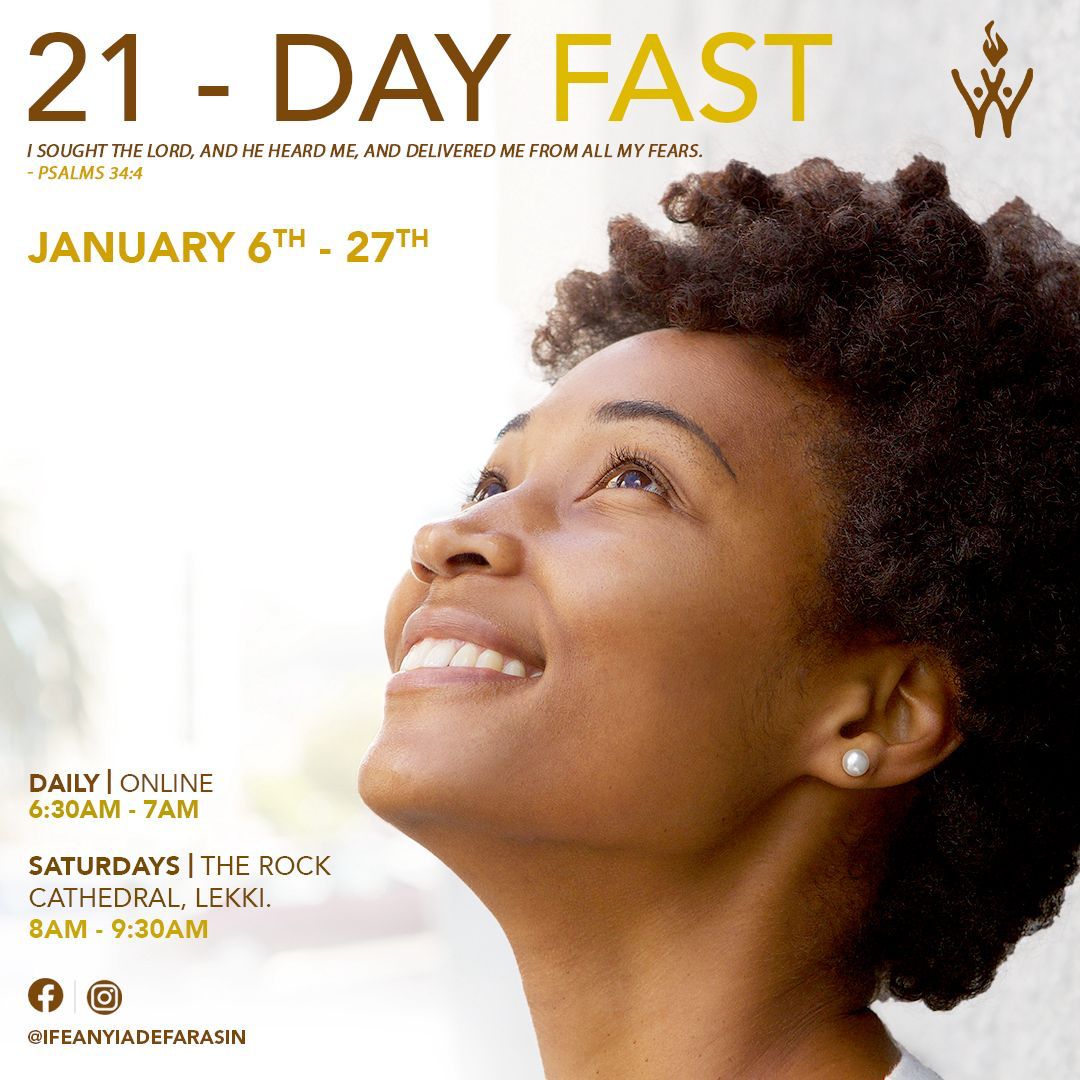 HouseOnTheRock's tweet photo. We thank God for thus far He hath helped us.
Our annual #21DayFast for women continues, and it's never too late to join.
Join Pastor @IAdefarasin across her handles to tune in at 6:30am daily.
You are encouraged to tune in as we begin the year in God’s presence.
#Woman2Woman https://t.co/CV21mP2LIe
