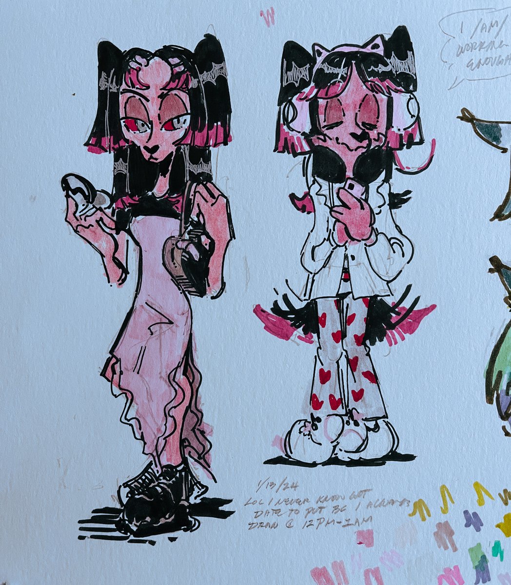 crisp_ta's tweet photo. shes baaaackkk >:33 Also tested out some markers that mysteriously spawned in the hallway.. They were pretty good? #houndsona https://t.co/ngDjvaJdi3