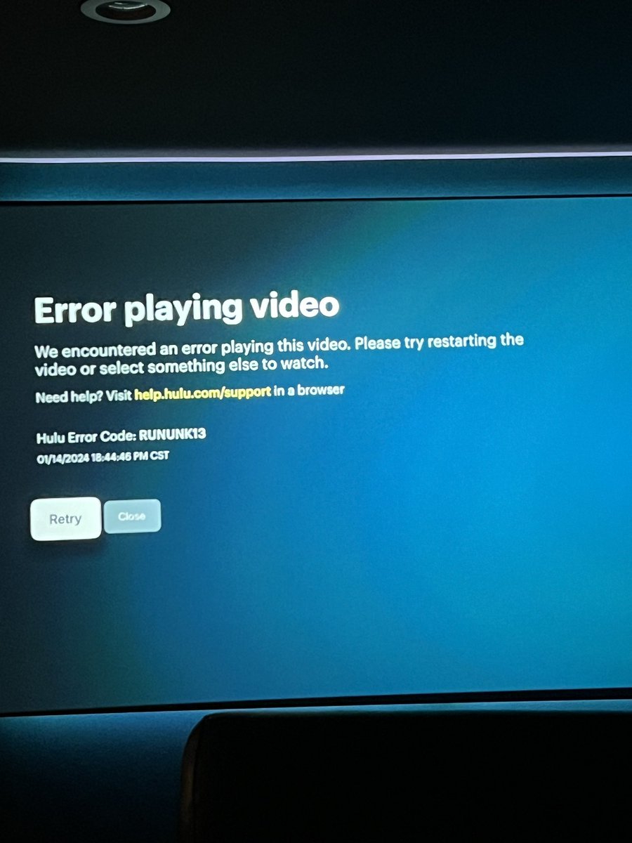 bhagen104's tweet photo. @hulu_support what a great time during the Packers playoff game to have your application completely melt down. Every time I try to watch a game on your platform there is nothing but problems. https://t.co/Ka5QRqizKg