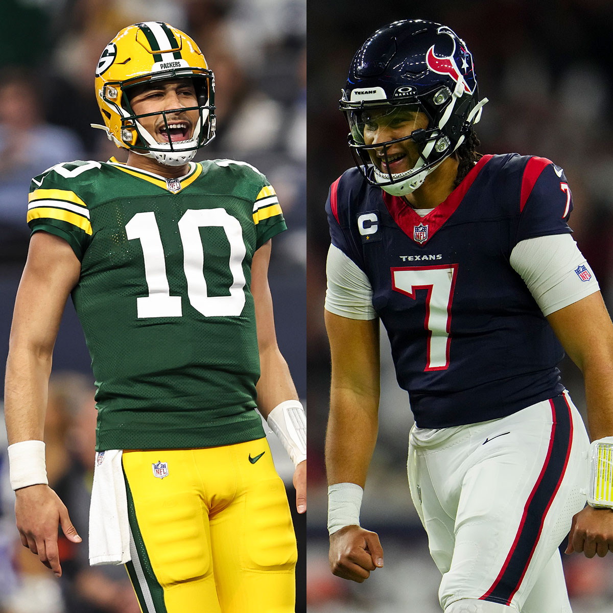 magrissett's tweet photo. These two young quarterbacks have had an incredible playoff debut! #playoffs #jordanlove #cjstroud #greenbaypackers #houstontexans https://t.co/5wHrPpOTsx