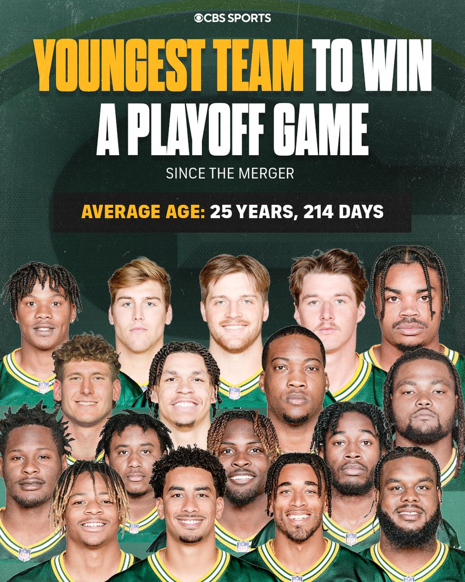 NFLonCBS's tweet photo. The Packers are YOUNG and HUNGRY https://t.co/pnpMeFlZj5