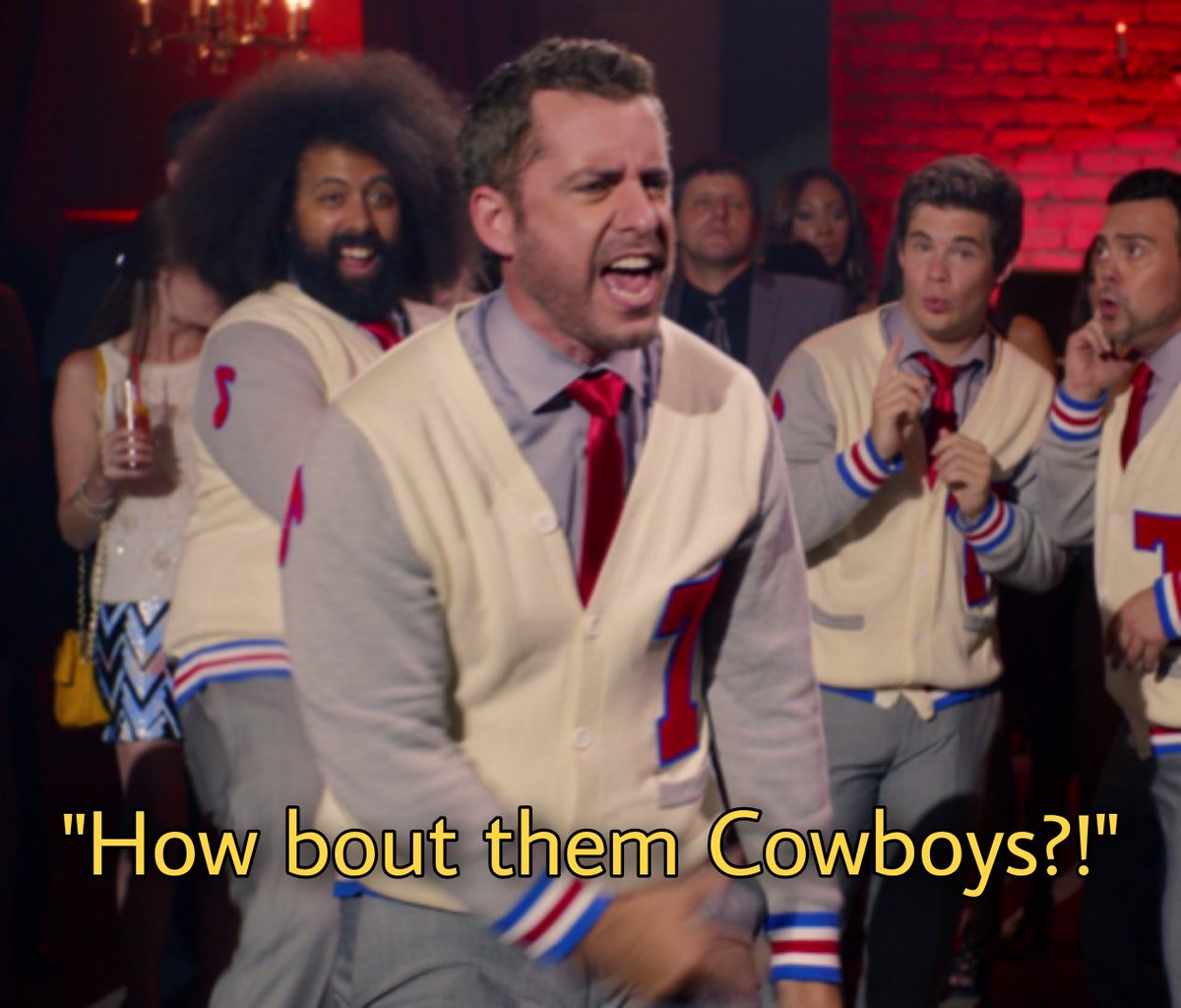 herooine's tweet photo. The Cowboys are now 1-7 vs the Packers since this guy taunted the Packers in Pitch Perfect 2. https://t.co/EYJltTK7uY