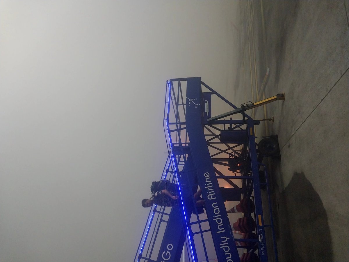 Our early morning was a shot from a Dystopian movie. Flights delayed. ✈️ circling the sky for two hours. Pitch dark . Nothing was visible. Auto pilot ser to negotiate the foggy landing. But it was a very smooth llamdimh. @IndiGo6E great job