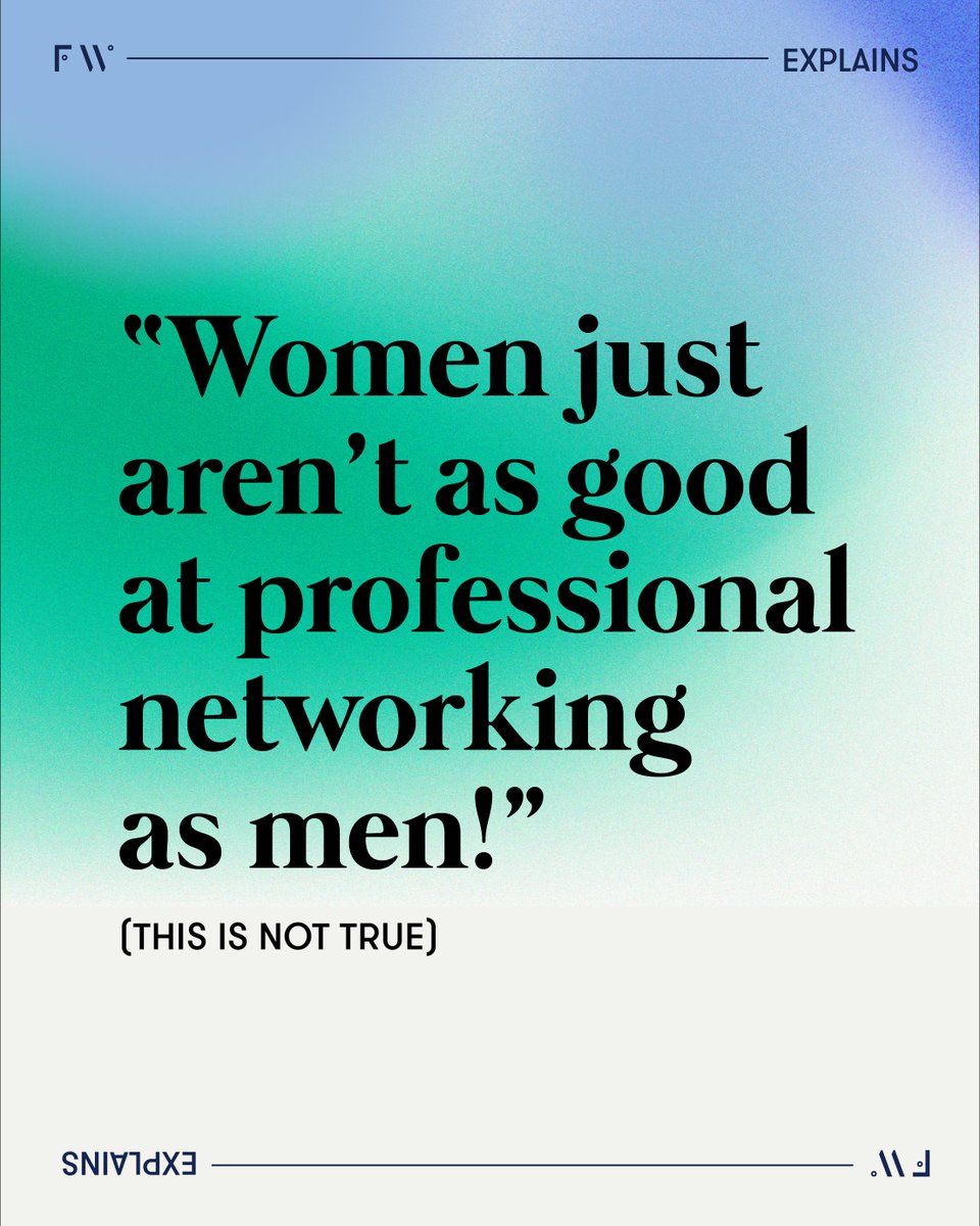 FutureWomen's tweet photo. Women are not worse at networking - they just get fewer opportunities to do it. https://t.co/SyqiKTqcuc