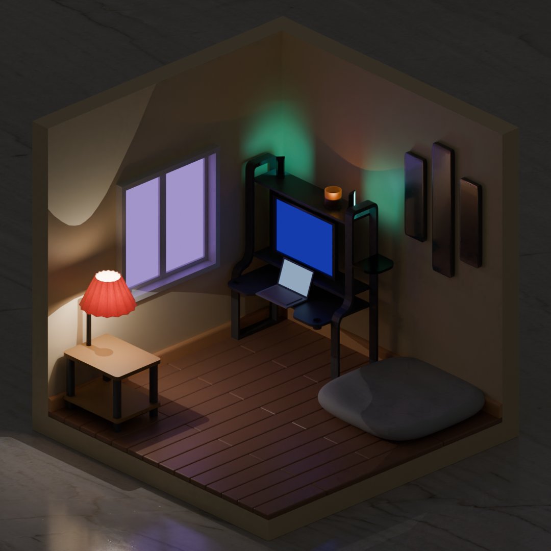 Rodden3D's tweet photo. Made a little progress tonight on my room! I'm trying to start filling out the desk! #blender https://t.co/FAuqhi1Csq