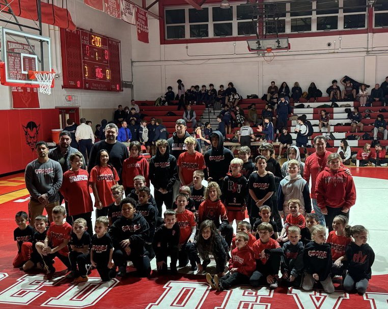 RVRHSWrestling's tweet photo. RV Youth Wrestling Night 23-24:

It was great to have our youth wrestlers &amp; their families join us for the match. An awesome opportunity for them to warm up &amp; watch the HS wrestlers compete. Great for them to see where they will be one day. The future is bright!

#TinyTEAM https://t.co/EhBMWZkm0k