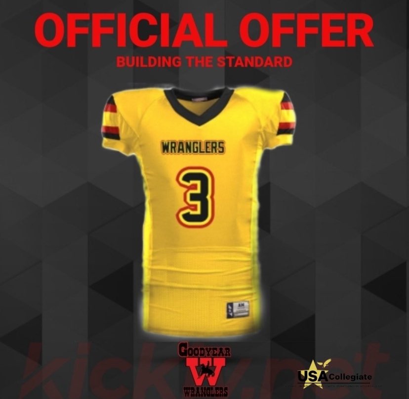 Very blessed to say i have received another offer from @GY_WRANGLERS Thank you @CoachFunch @besanchez28 @GametimeRC @CoachRoyLopez @DesertRidge_FB