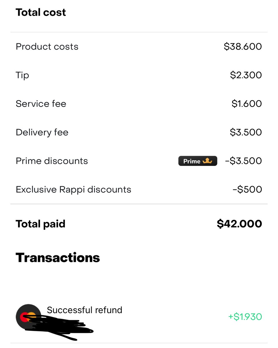 luiskabreraf's tweet photo. @RappiColombia no me entrega el pedido y soporte me devuelve $1.930 de un total de la orden de $42.000. Yo pago, no recibo pedido y adicional pierdo todo??? Un abuso total https://t.co/nedzGtTitA