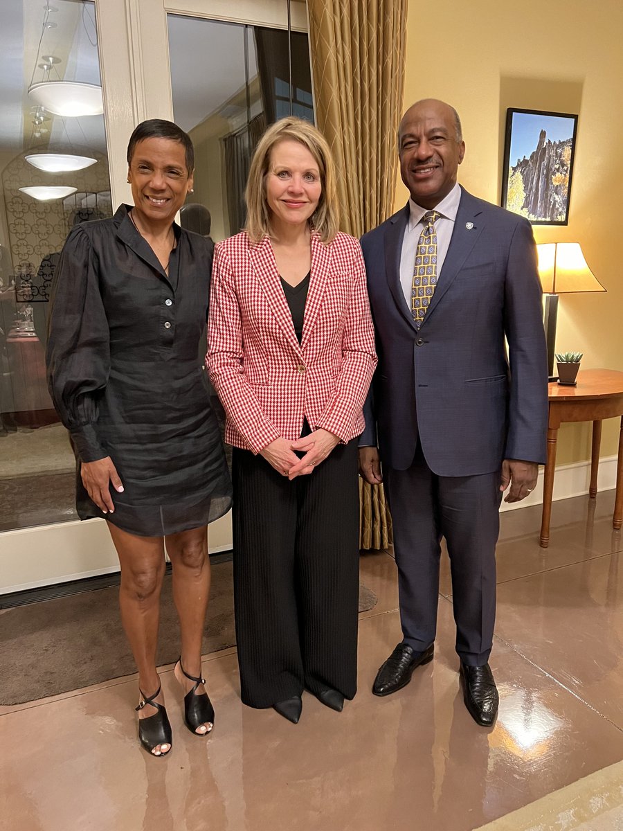 Chancellor_May's tweet photo. We hosted a dinner on Friday night for recent Kennedy Center honoree and world renowned soprano, Renee Fleming. So this picture contains a 5-time Grammy winner, a 2-time Emmy winner, and me. https://t.co/0ahja77LjY