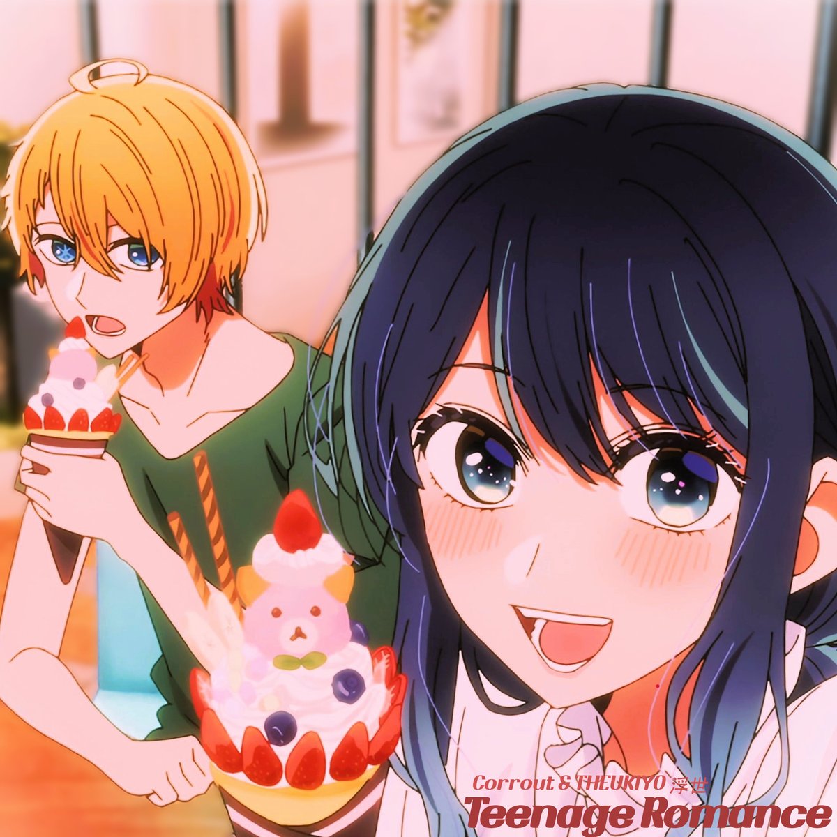 Corrrout's tweet photo. new cover for teenage romance - it might go down on streaming services for a little bit but I promise it'll be up soon <3 

@THEUKIYO_ <3 https://t.co/x4OHkpPrAF