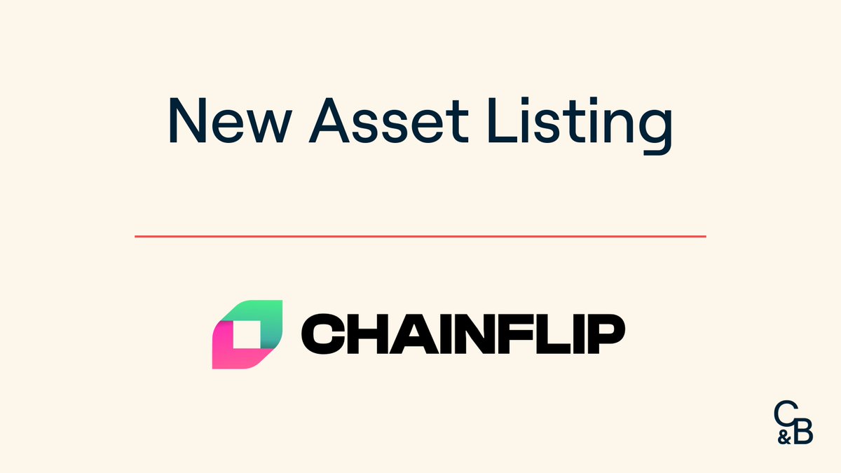 calebandbrown's tweet photo. 🚨 New Asset Listing! 🚨

$FLIP has been listed at Caleb &amp; Brown.

Buy and sell Chainflip, or swap it directly with hundreds of crypto assets through your personal #crypto broker.

@Chainflip #chainflip https://t.co/r7RwHxmbfa