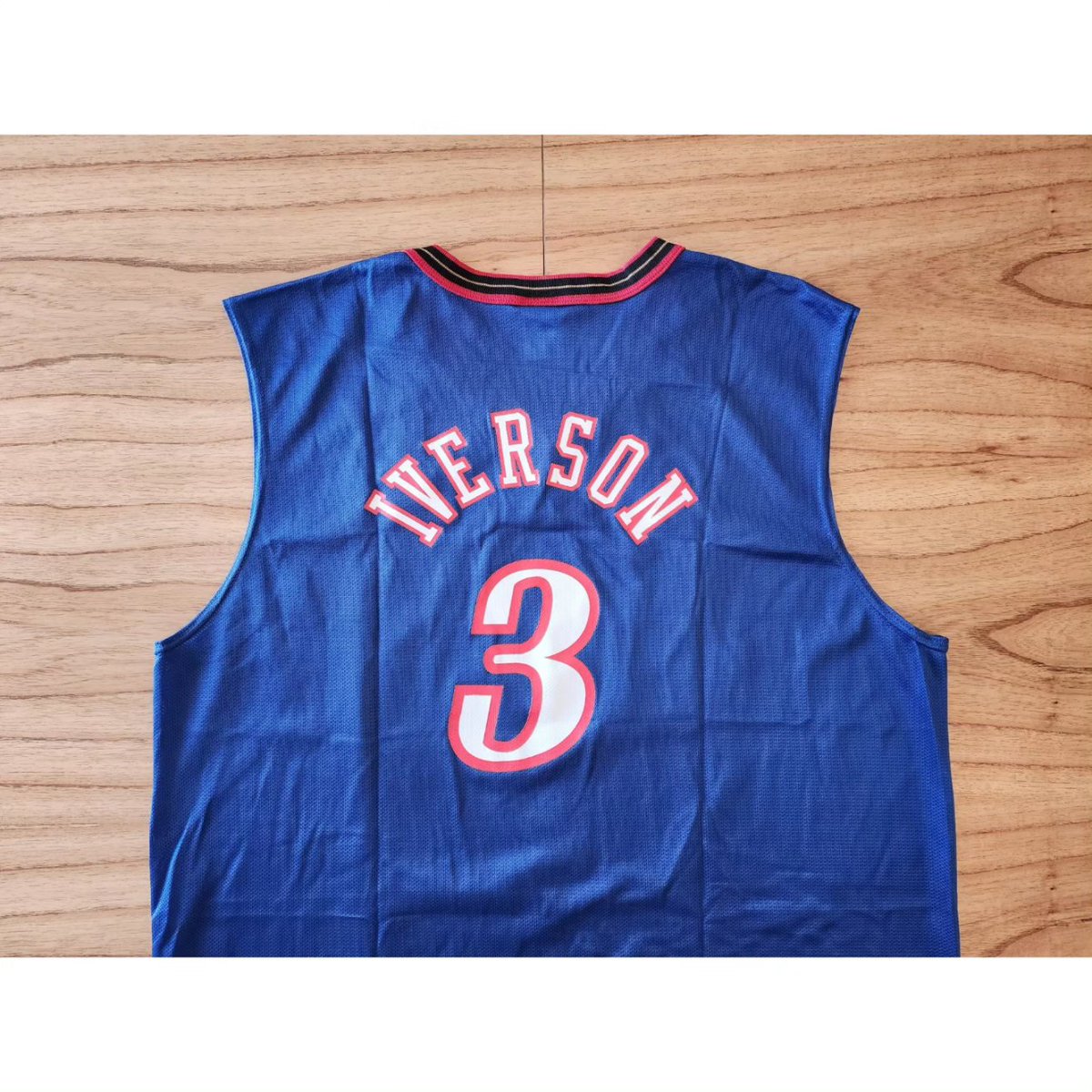 nba_jerseys_arg's tweet photo. Camiseta #NBA Champiok Swingman Philadelphia 76ers 2001-02. Allen Iverson. Talle L/44 (64 × 78cm). Usada. Original https://t.co/aLu5V3JxYT