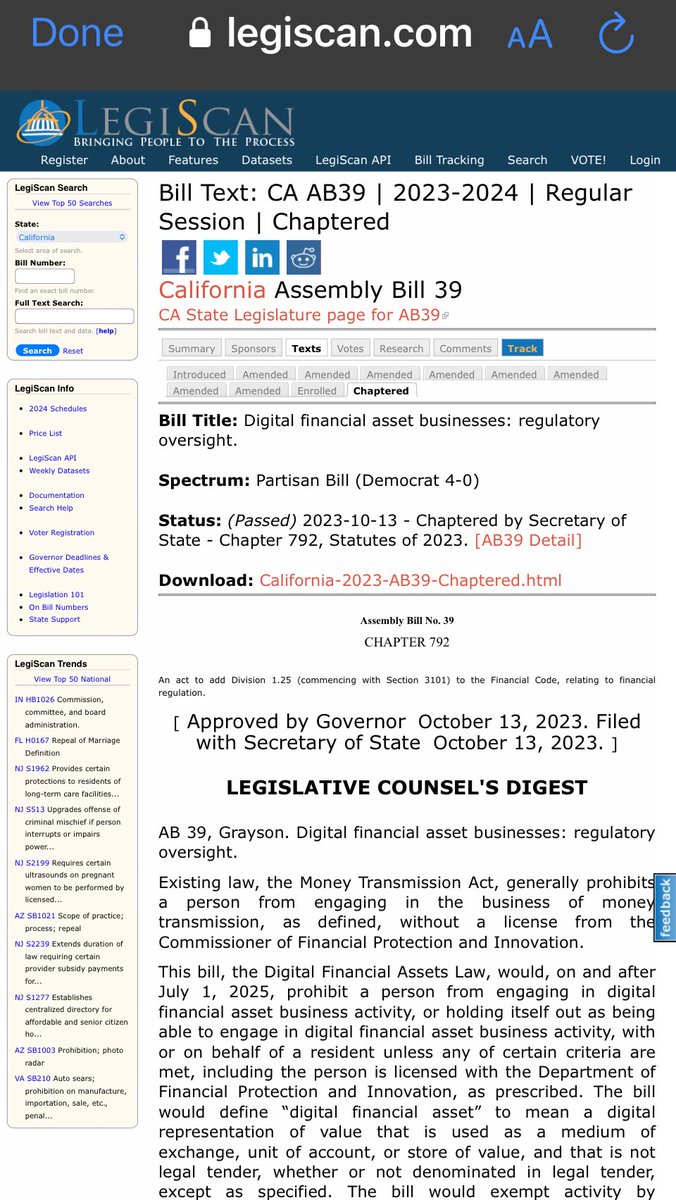 CryptoWendyO's tweet photo. While you were all super obsessed with the bitcoin spot etf, oppression is snuck right in. 

AB39 is a disgrace 

https://t.co/j2hdWyo90h https://t.co/a9NH2OIi3h