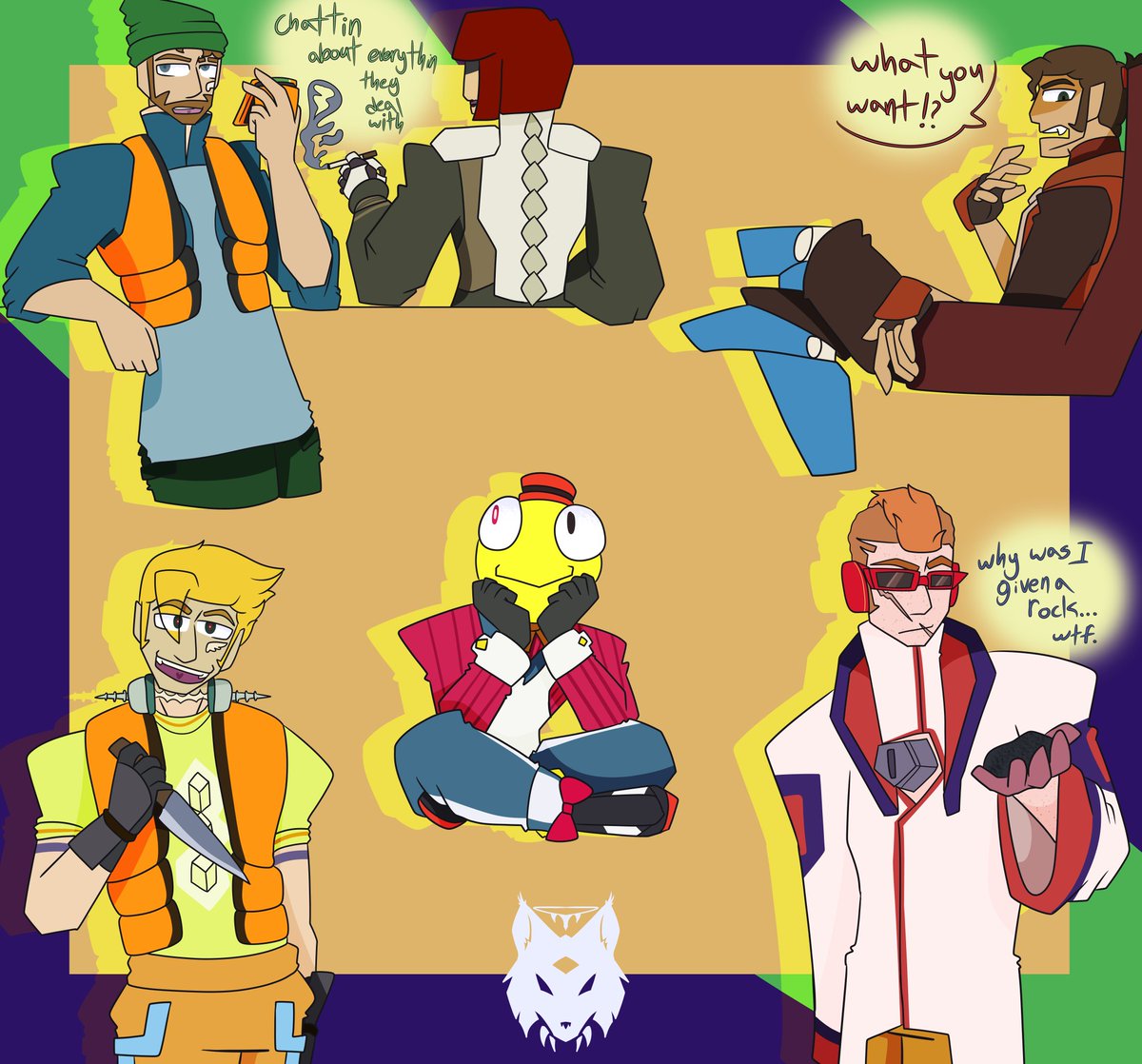 superwolfycat's tweet photo. We got some doodles for you all!! I will post more of my faux au soon!! I'm kinda excited to show more! #bombrushcyberfunk https://t.co/ccW9D7lv48