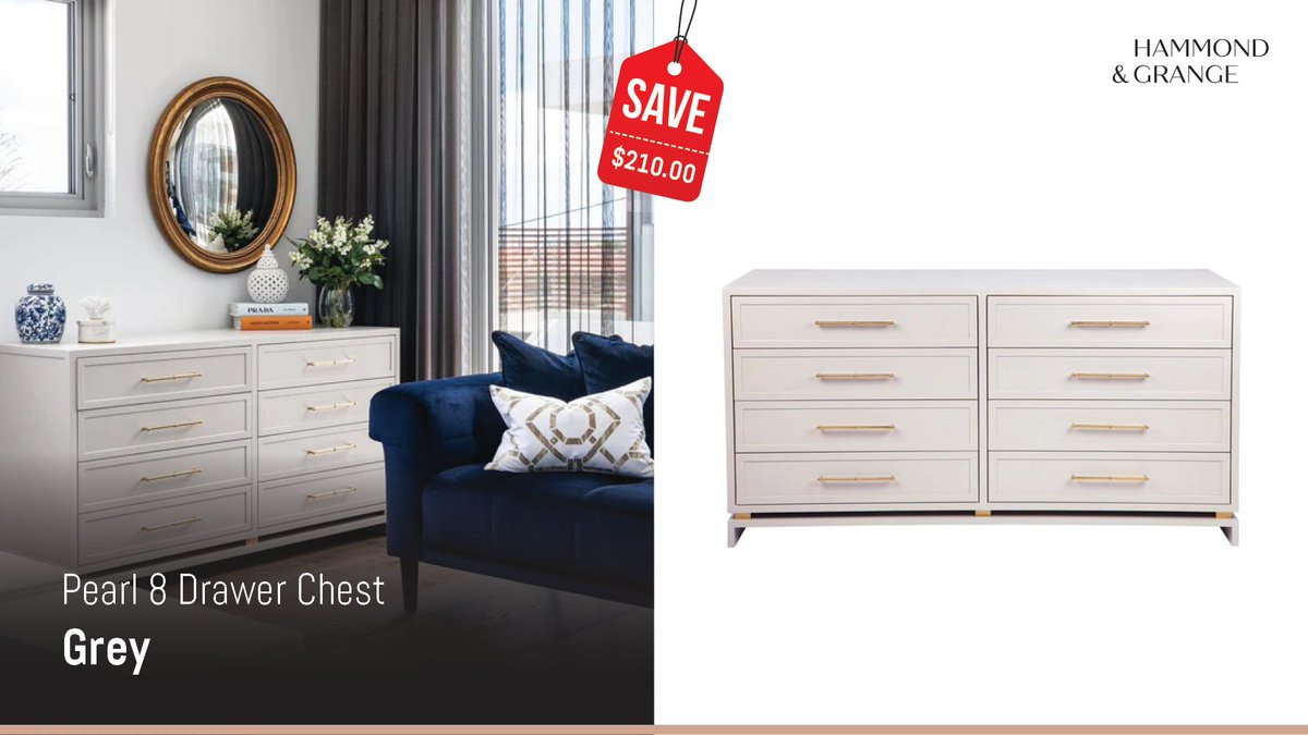 hammondgrange's tweet image. Get organised in style with our Pearl 8 Drawer Chest - now available in a trendy grey hue! 🗄️💕 Make your space feel effortlessly chic. 👉 hammondandgrange.com.au/products/pearl…

#hammondandgrange #homefurniture #drawerchest #funitureathome #homefurnitureonline #homefurnitureideas