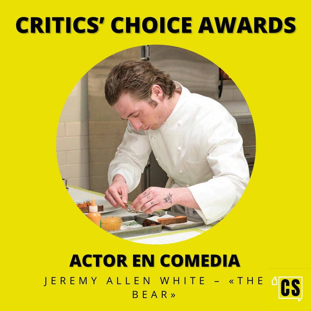 #CriticsChoiceAwards Segundo #CriticChoiceAward para #TheBear esta noche. #JeremyAllanWhite se lleva su galardón como Mejor Actor