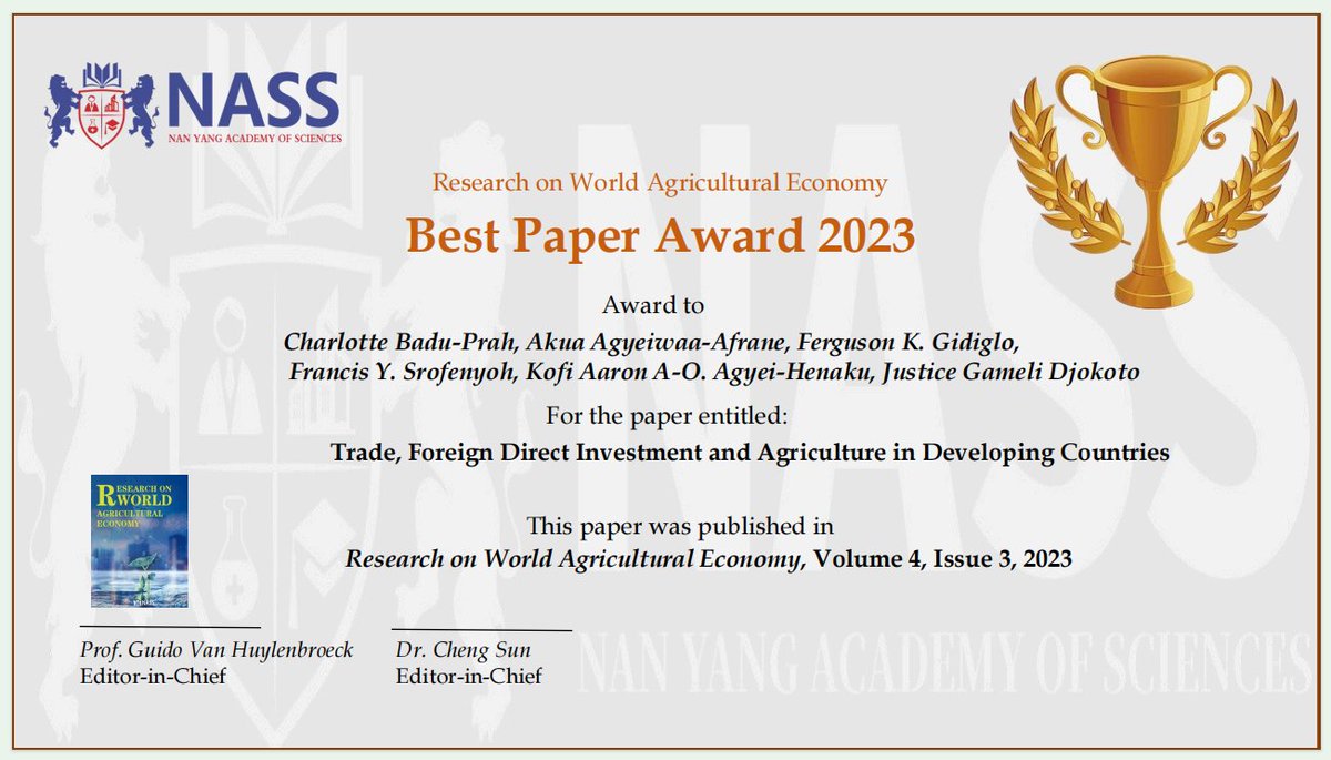 Research on World Agricultural Economy tweet media
