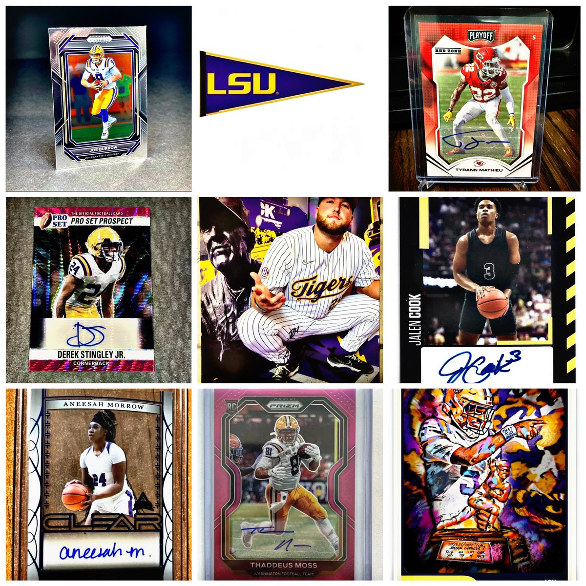 🚨| Giveaway | 🚨

⭐️Follow my account and repost/retweet this to be entered into a random drawing to win ALL of the following pictured below:

-Joe Burrow Rookie Card
-LSU mini pennant
-Tyrann Mathieu autographed card
-Derek Stingley Jr. autographed card
-Cade Beloso autographed