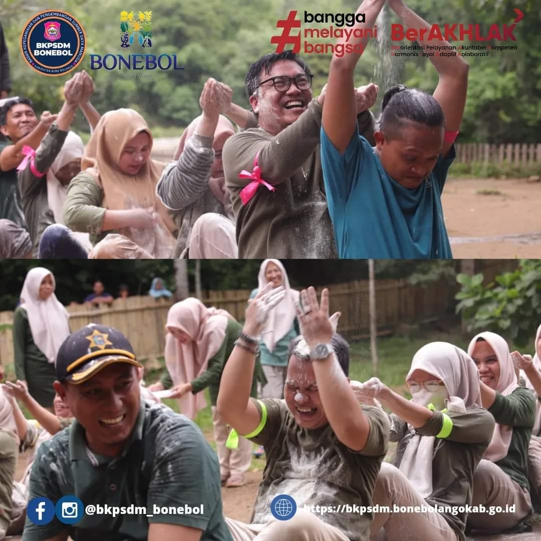 BKPPD_BoneBol's tweet photo. Keseruan acara Family Gathering terlihat saat para peserta dari pimpinan sampai staf sangat antusias dalam mengikuti beberapa permainan yang sangat menarik dan seru sehingga terjalin kerjasama dan keakraban antar pimpinan dan pegawai di BKPSDM. 

#bkpsdmbonebolango https://t.co/VhR1BjZ2cU