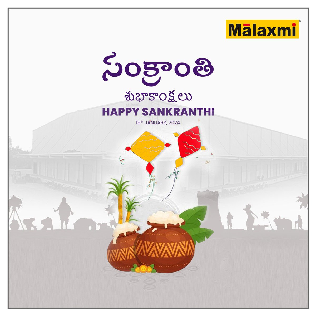 malaxmigroup's tweet photo. Wishing you all a very happy Sankranthi #happysankranthi #pongal #bihu #happypongal #malaxmigroup #malaxmiproperties #pleachindiafoundation #chiraharitpvtltd #malaxmipolymers https://t.co/SJFGuV04ZK