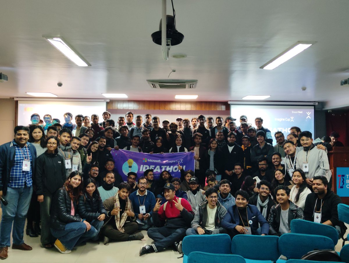 NepalCloudP's tweet photo. #Ideathon for Microsoft #ImagineCup 2024 in Kathmandu! We thank everyone from over 75 institutions- mainly students from various colleges &amp; unis, 3 Microsoft MVPs, 15+ Microsoft Learn Student Ambassadors including mentors and domain experts coming together to pull this off! https://t.co/RKnxoVE0qm
