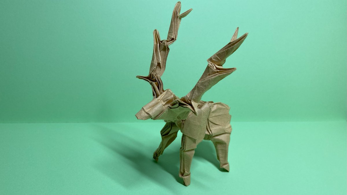 一枚の折り紙で作る鹿 Origami Deer #Origami #deer #鹿 #折り紙 #シカ