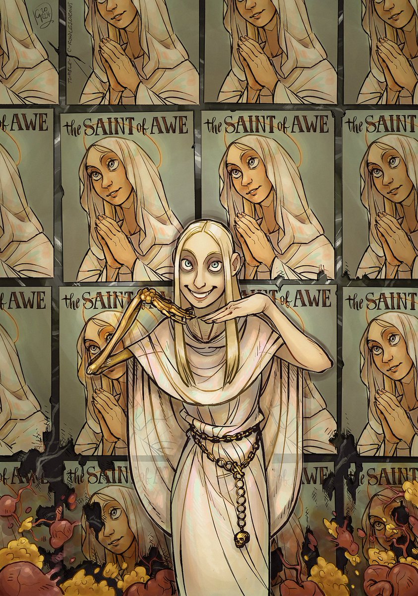 c_rowles's tweet photo. "Why did you ascend to be a Lyctor?" 
"Ultimate power—and posters of my face."
at last I have painted my very favorite tall hot glass of skank, Ianthe Tridentarius
#TheLockedTomb #tlt https://t.co/YRpJWyEuQt