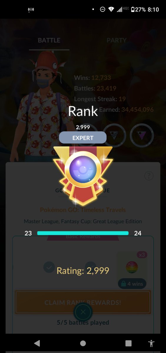 First time ending up at 2999. Proceeded to go 3-2 the next set and got....-1 elo to go down to 2998 🙃. Shout out to <a href="/rpogoraids/">PoGoRaids</a> for watching me stream queue simulator on discord.