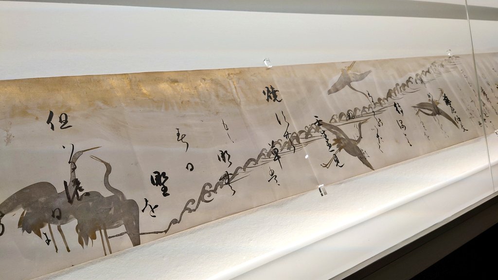 内覧会レポート4】 こちらは、本展で全巻一挙公開される重要文化財《鶴