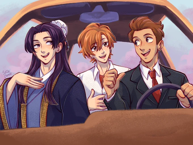 My current comfort characters + the cute guys they pulled by being autistic