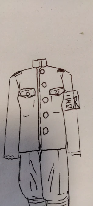 こんな感じかね   襟章 肩章なしの昭五式軍衣