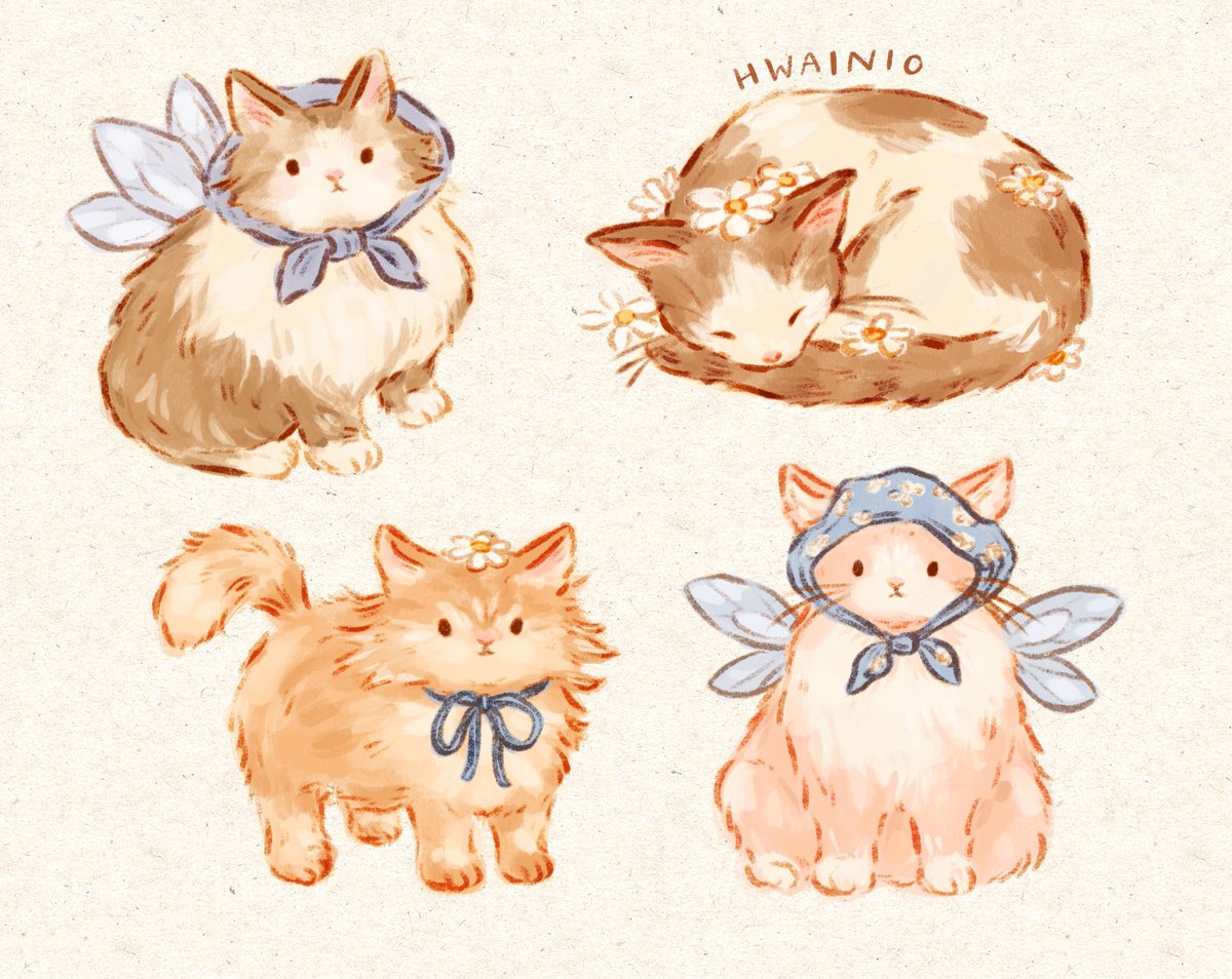 「Little fluffy kitties」|🌿🍄 Hanna 🍄🌿 in Japan!のイラスト