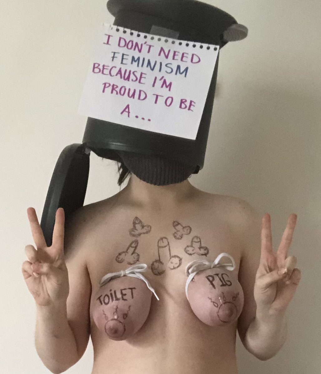 Nothing confirms that a cunt is a #proudlyinferior piece of trash more than covering her face with a literal trash can. It's been a while since I added a new cunt to my collection, and this is a good one to come back to.