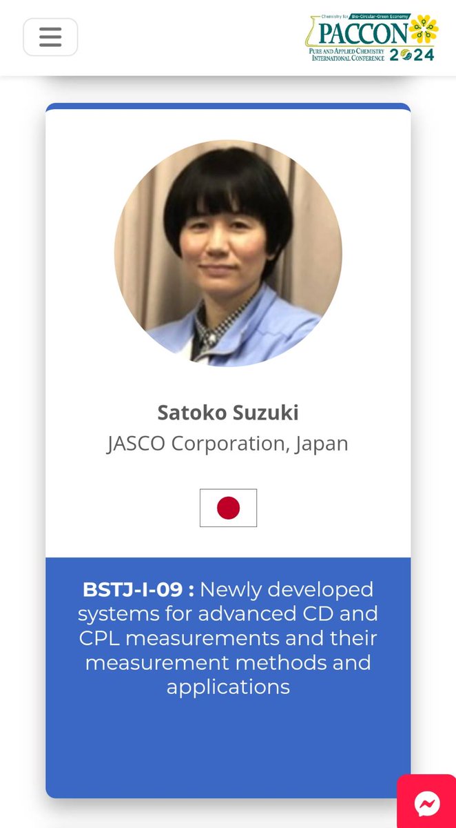 GlobalJasco's tweet photo. It is pleased to announce that our application scientist Satoko Suzuki is going to have oral session on 27th January at PACCON 2024 in Thailand. Check it out!
#PACCON #JST #CREST #CD #CPL #circulardichroism #luminescence #JASCO #日本分光 https://t.co/anJUkSkxhX