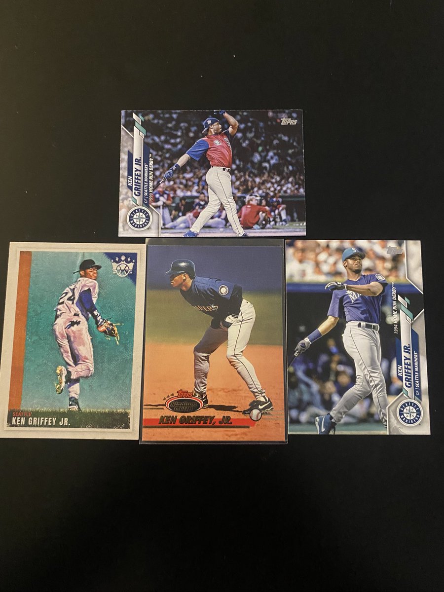 kardempire1's tweet photo. Some of my fav Ken Griffey Jr cards. #Mariners #mlb #baseballcards #tradingcards @CardPurchaser @nothingbutcard https://t.co/taVGJeAGqe