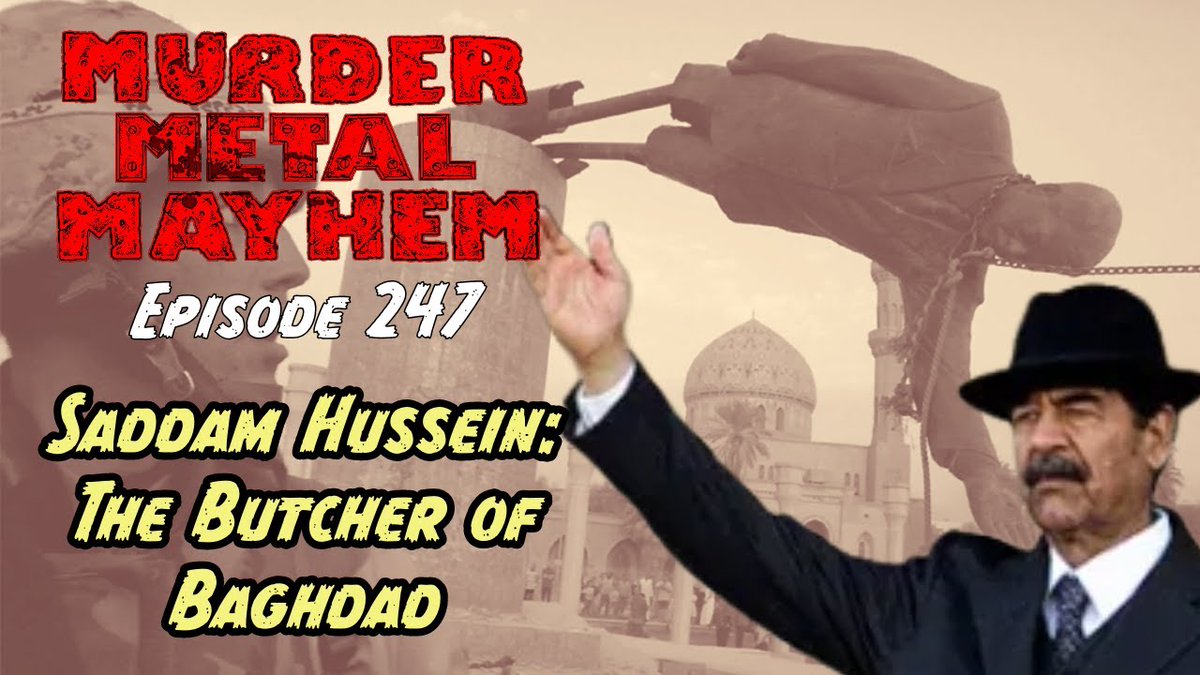 WTFDoWeNeedToDo's tweet photo. #MurderMetalMayhem
Episode 247 - Saddam Hussein: The Butcher of Baghdad
Pete, Chris, and Joey pummel a new episode and bring in 2024 with the first of their month of dictators. They talk about Saddam Hussein....

https://t.co/8za4NSU5oL

#Murder #Metal #Mayhem #Dictators https://t.co/x4YXri7ZI1
