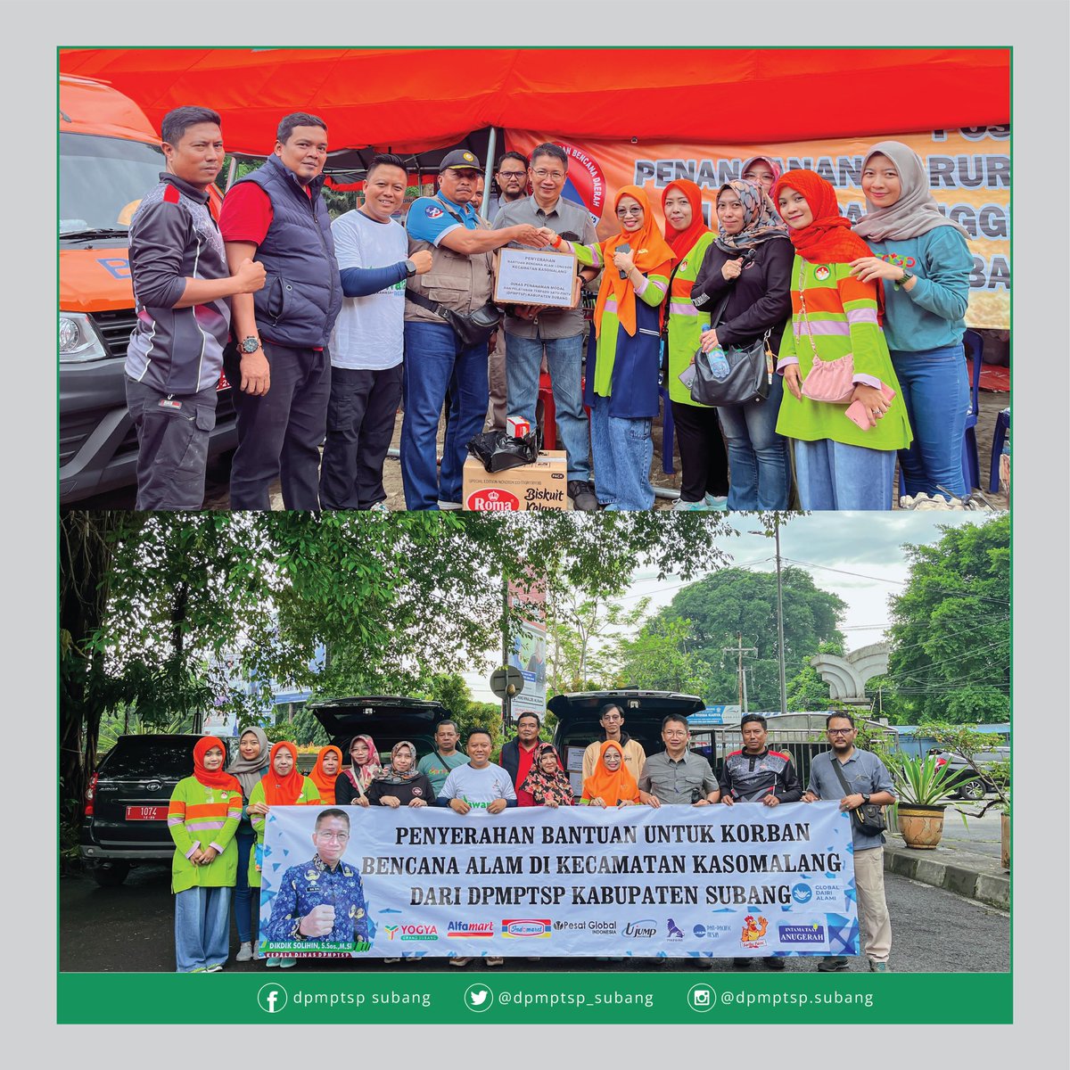 Dpmptsp_Subang's tweet photo. Pada Hari Jum'at Tanggal 12 Januari 2023 berlokasi di Desa Pasanggrahan, Kecamatan Kasomalang telah dilakukan Kegiatan Pemberian Bantuan Logistik Kepada Korban Longsor.

Penyerahan Bantuan Logistik diserahkan langsung ke Posko Bencana dan diterima langsung oleh Camat Kasomalang. https://t.co/WBOyss3tx9
