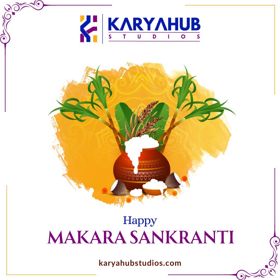 'Karyahub Studios wishes you a harvest of happiness and a sky full of success this Sankranti! May the festival bring joy, prosperity, and new opportunities to your life. Happy Sankranti from our tech family to yours! 🌾✨

#HappySankranti #KaryahubStudios #TechHarvest